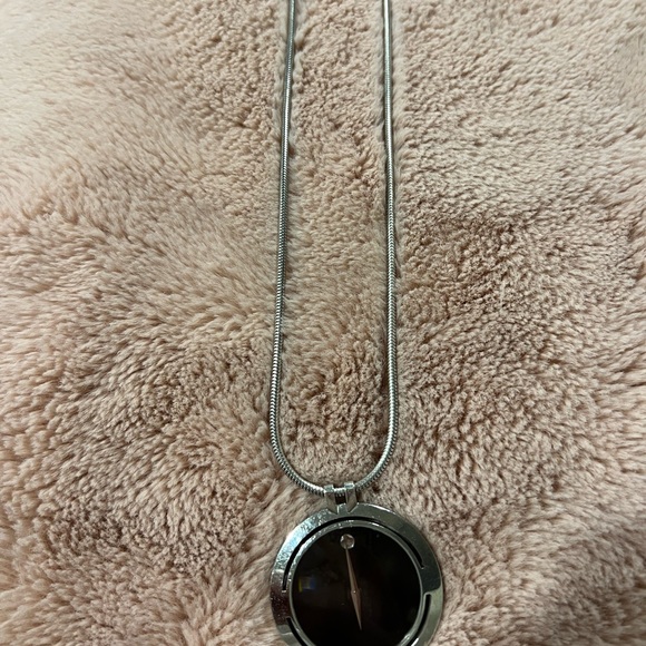 COPY - Movado Watch Pendant Necklace - 18K White Gold Snake chain- RARE COLLECT… - Picture 2 of 5
